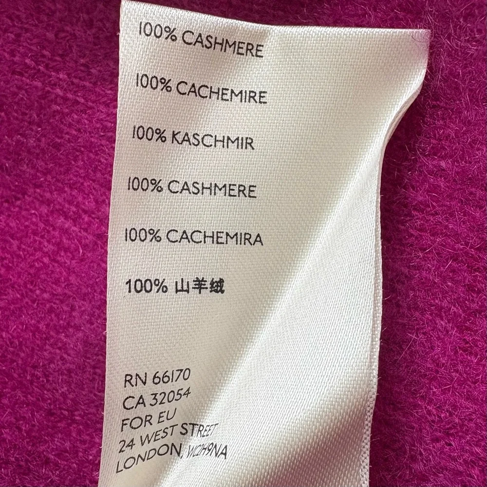 FREE PEOPLE 100% Cashmere So High So Low Turtleneck Sweater Fuchsia Medium - Picture 5 of 9